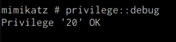 Mimikatz privilege::debug output